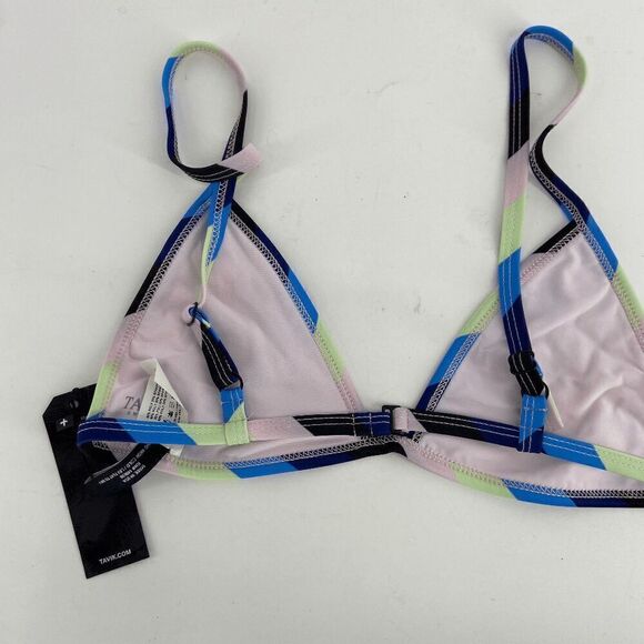 Tavik Jett Esalen Womens striped blue green new triangle swim bikini top small - Picture 7 of 13